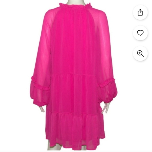 New🏷️ VINCE CAMUTO Arresting Orchid Longsleeve Shift Dress XXL - Picture 9 of 9
